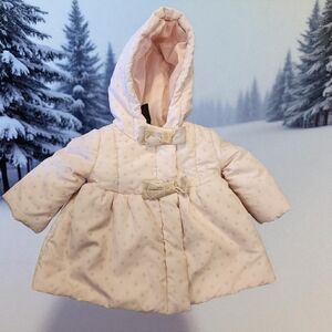 Cynthia Rowley Pink Hooded Baby Girl Coat Sz 3-6 Months